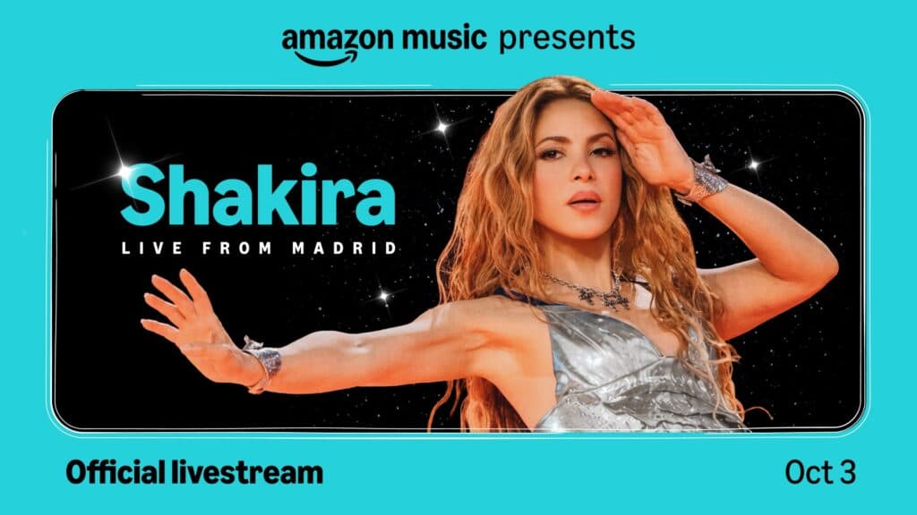 Amazon Music presents Shakira Live from Madrid: full-concert global livestream airing 3rd October